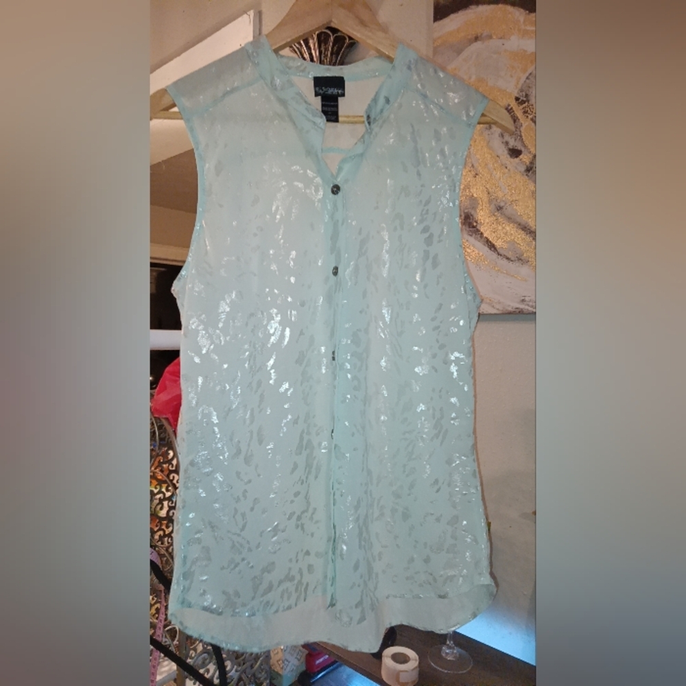 Daytrip Sparkling Mint Sleeveless Blouse